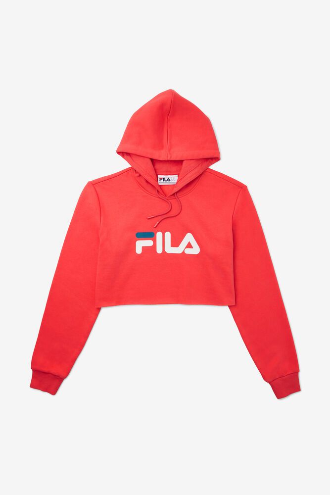 Fila Hoodie Womens Red Lalage Cropped - Ireland 91362-JQBC